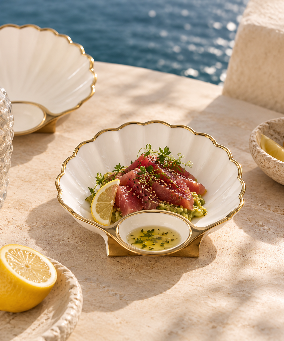 Assiette Coquillage Blanche Coralia