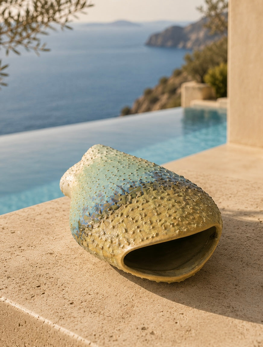 Coralia Vase Brume Océanique Artisanal