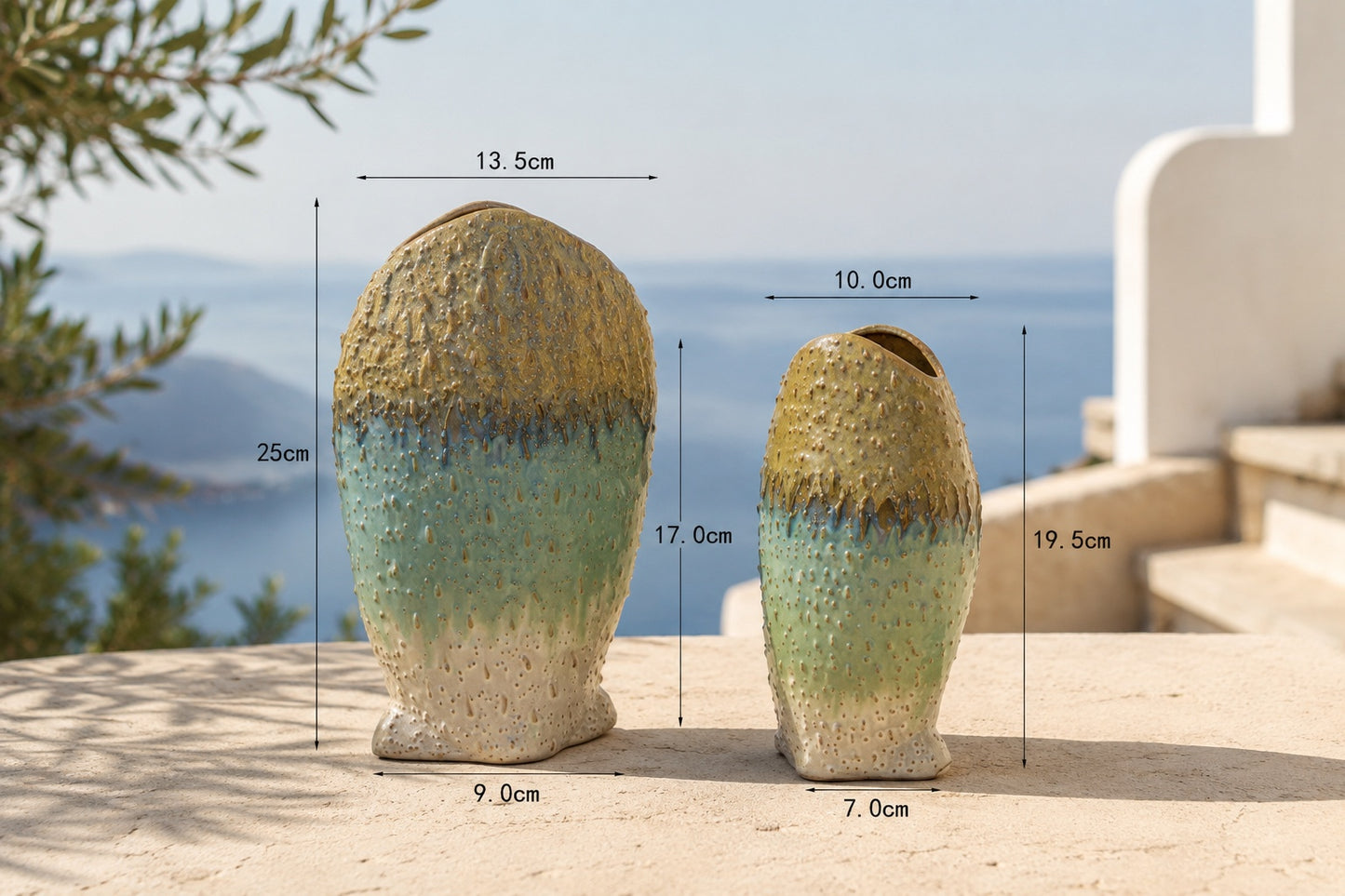 Coralia Vase Brume Océanique Artisanal
