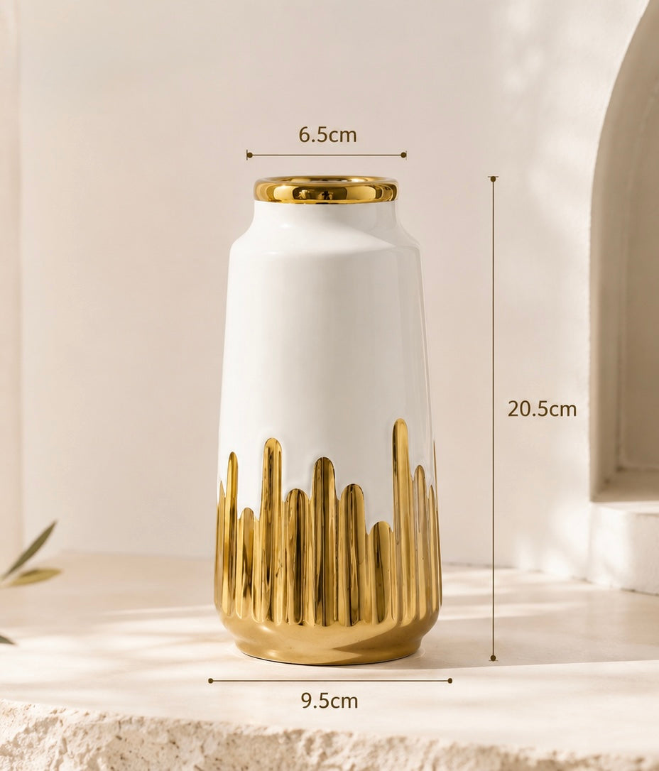 Coralia Vase aus Weißgold-Keramik