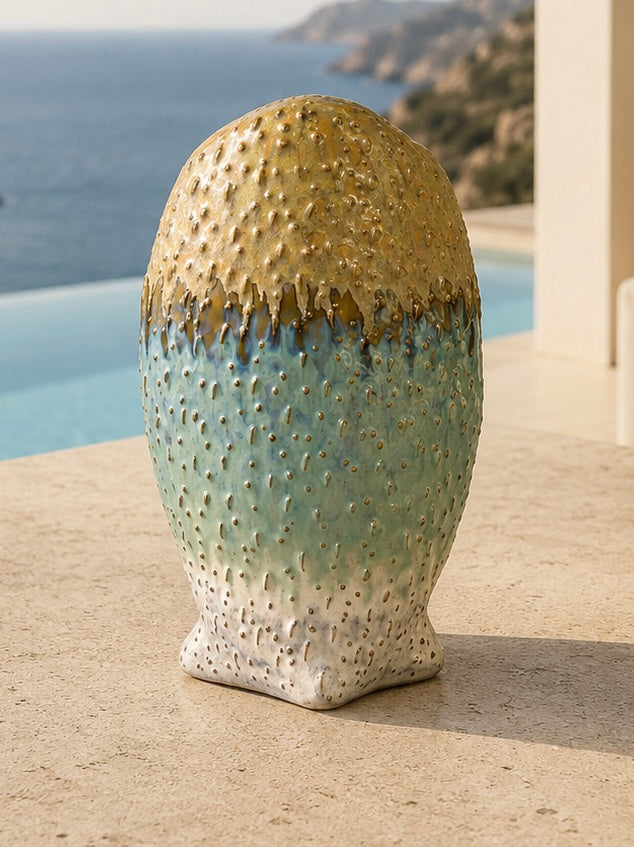 Coralia Vase Brume Océanique Artisanal