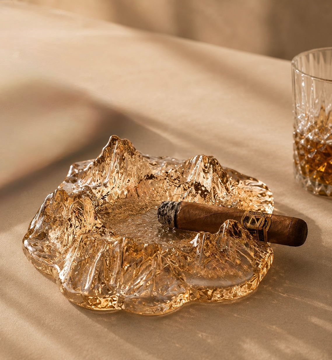 Coralia Luxury Emerald Crystal Glass Ashtray