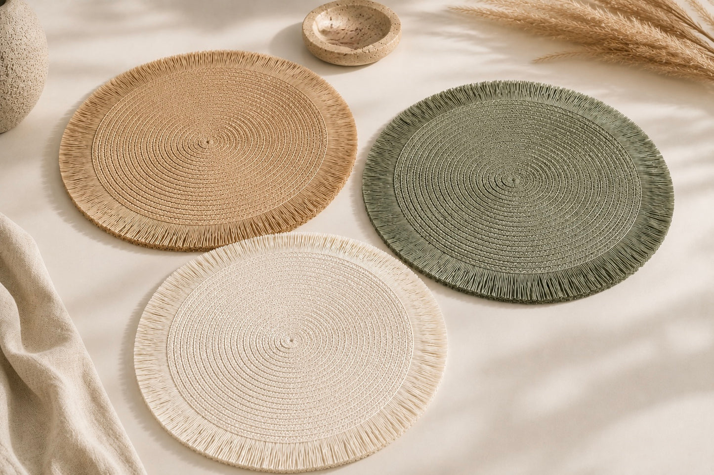 Coralia Handwoven Placemats- A Set of 4 Pieces