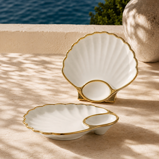 Assiette Coquillage Blanche Coralia
