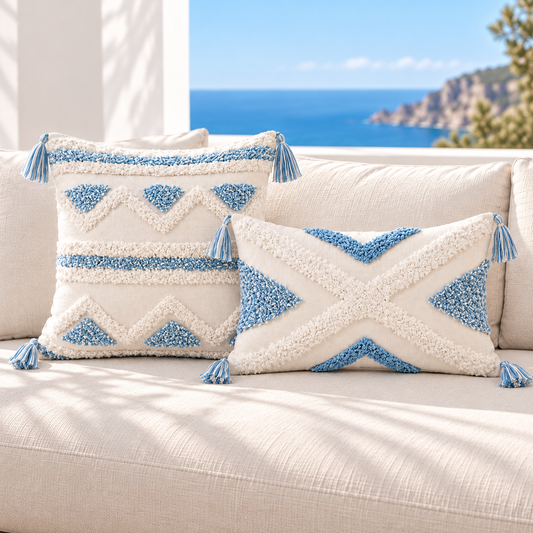 Coralia Azure Mosaic Kissenbezug